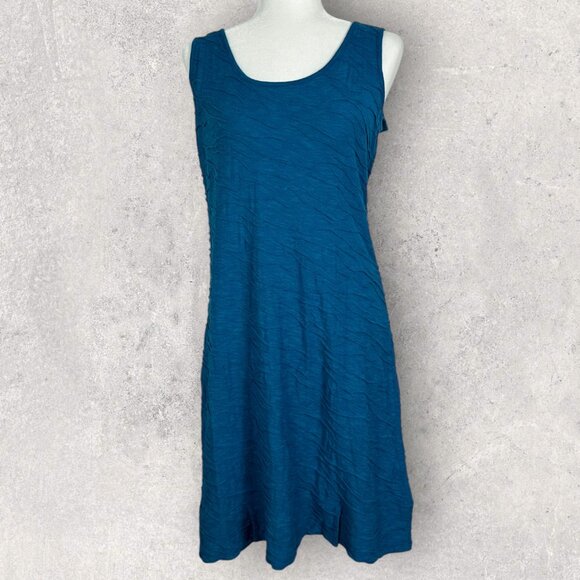 Toad & Co Samba Wave Shift Dress Blue Womens Size Large Tencel Organic Cotton L - Picture 12 of 12